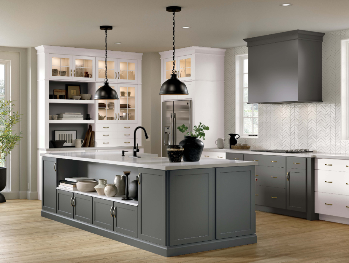 Luxury kitchen remodel with navy island